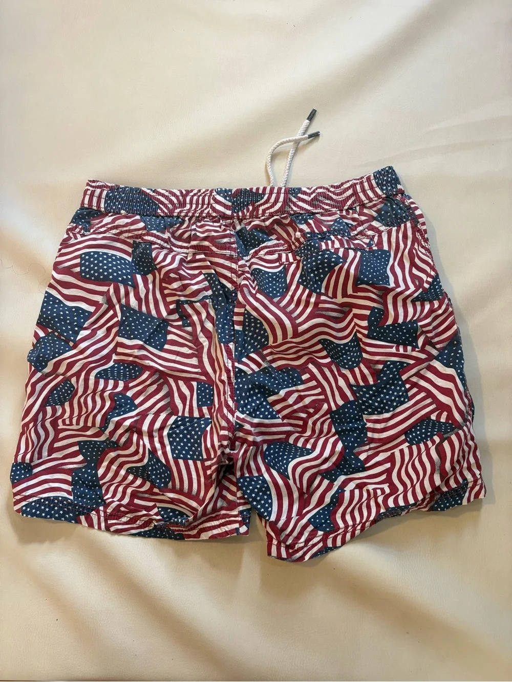 Cotton On Men's Red & Blue Flag-Pattern Swim Trunks